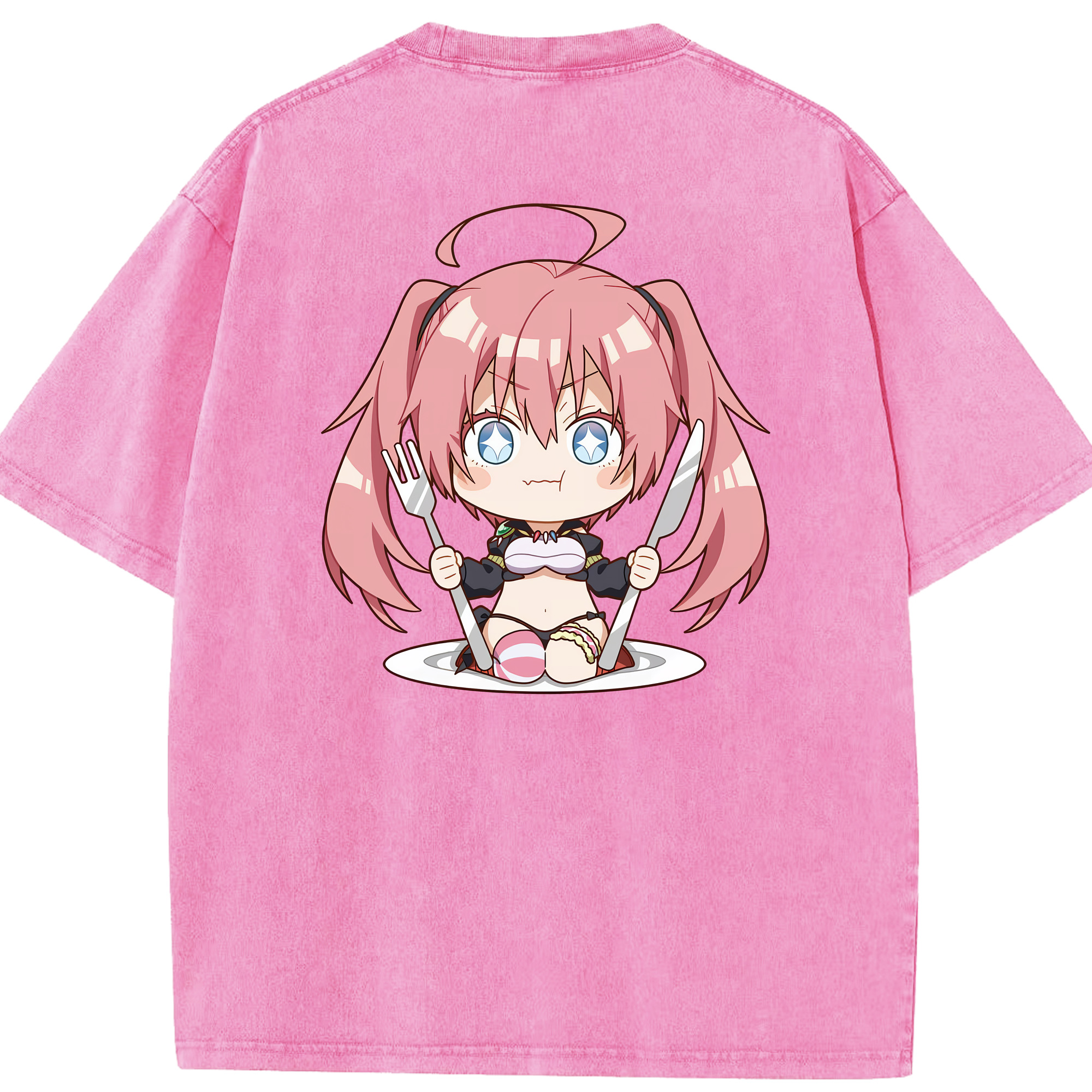 （画像用） 転スラ Regarding Reincarnated to Slime 綿100% ヴィンテージ風 半袖Tシャツ（背面プリント）